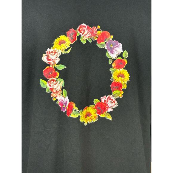 Rare Black Scale Flower Wreath Black Hooded Sweatshirt Hoodie Men’s Size Large L - Picture 8 of 10